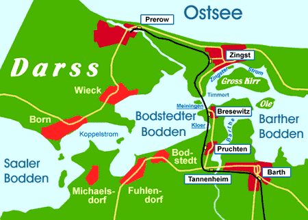 Karte Ruegen